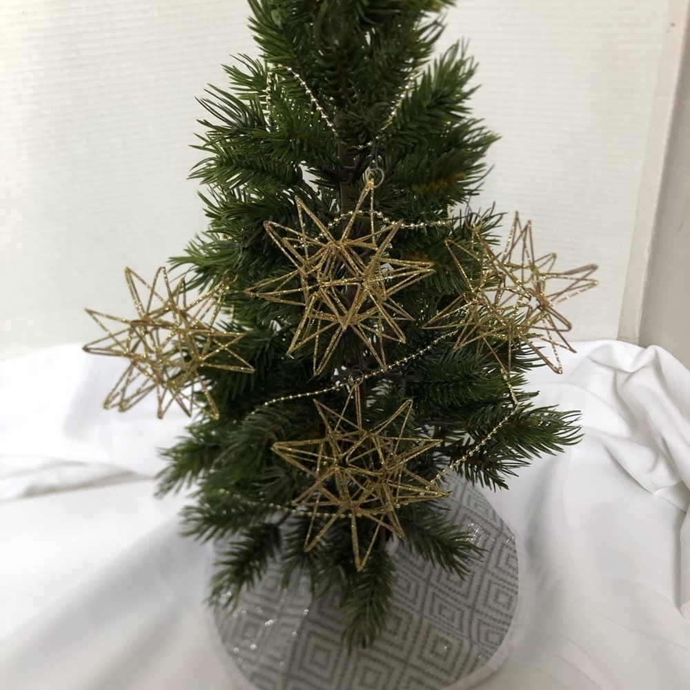 Vtg 3D Star Wire Ornaments